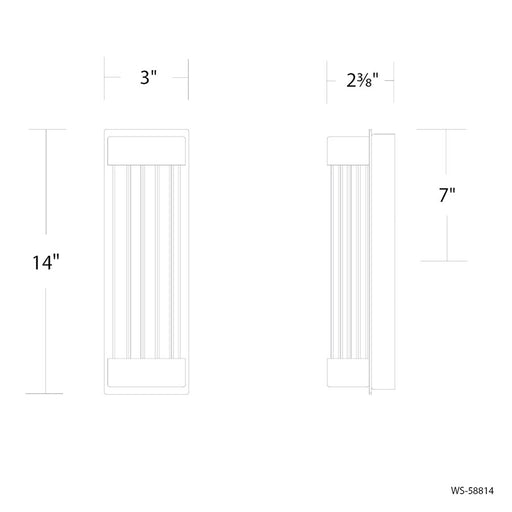 Modern Forms Tower 1Lt 14" LED Bath/Wall Light, Nickel/Clear