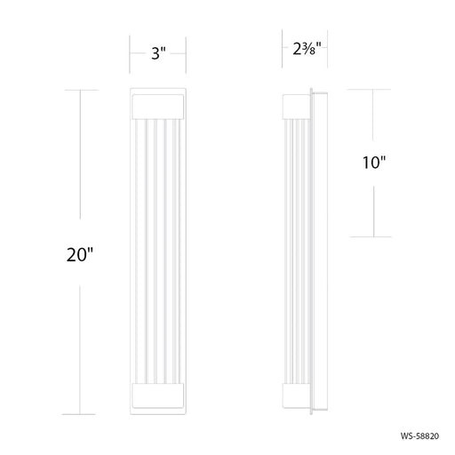 Modern Forms Tower 1Lt 20" LED Bath/Wall Light, Nickel/Clear