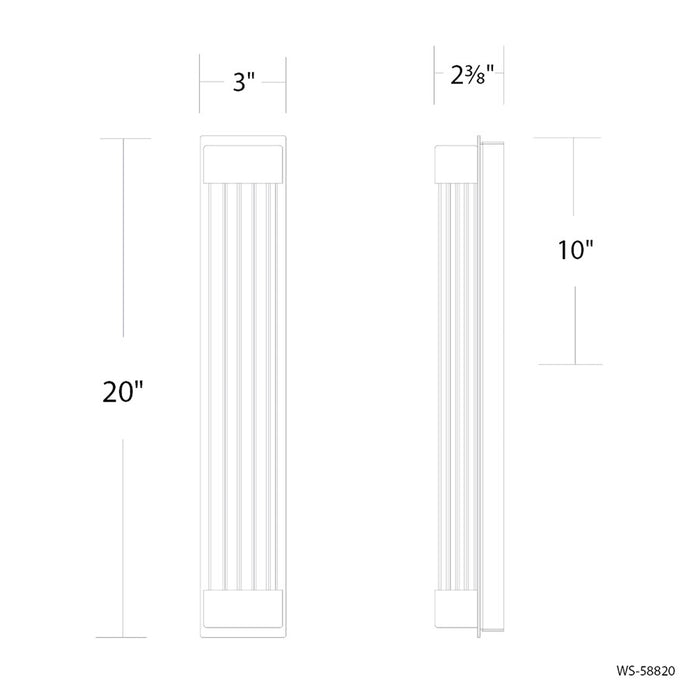 Modern Forms Tower 1Lt 20" LED Bath/Wall Light, Nickel/Clear