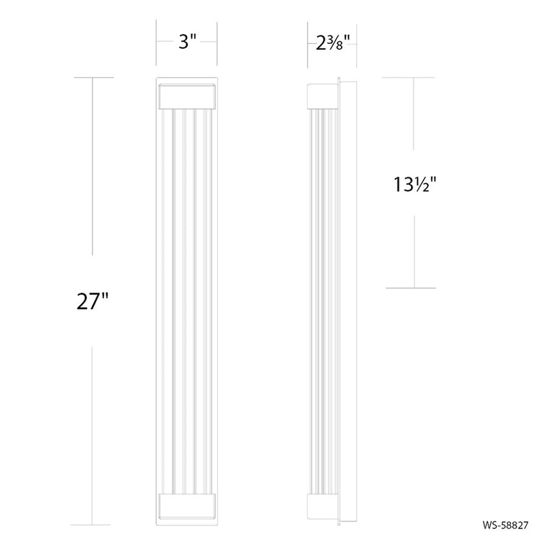 Modern Forms Tower 1Lt 27" LED Bath/Wall Light, Nickel/Clear
