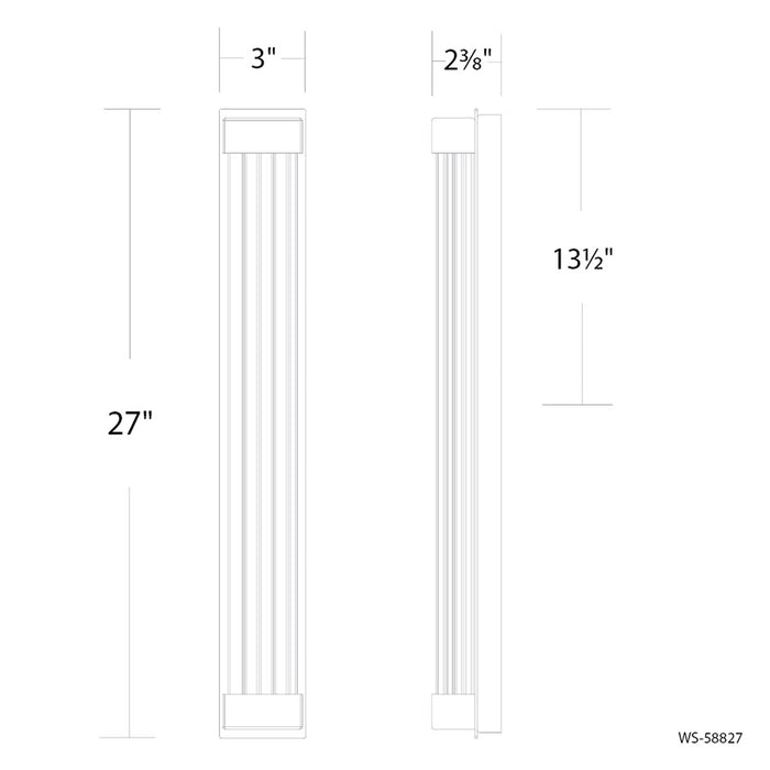 Modern Forms Tower 1Lt 27" LED Bath/Wall Light, Nickel/Clear