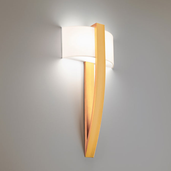 Modern Forms Curvana 1Lt 20" LED Wall Light/3000K, Brass/White