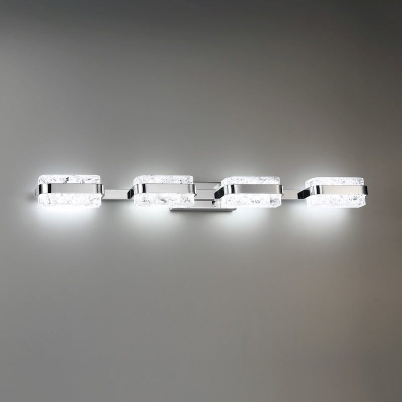 Modern Forms Forbes 37" 4Lt LED Wall Sconce/3000K, Polished Nickel