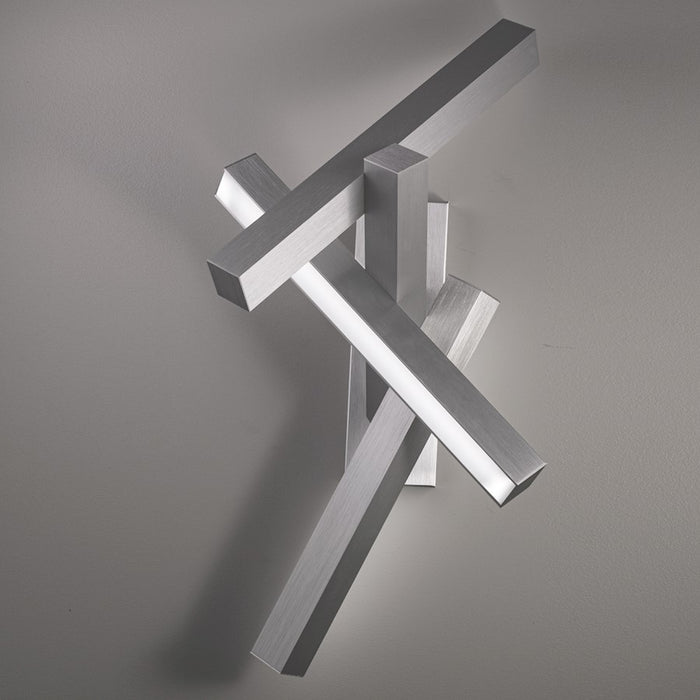 Modern Forms Chaos 4Lt 32" LED Wall Sconce/3000K Aluminum