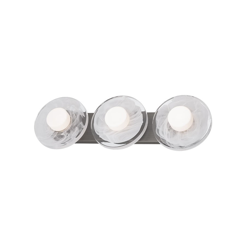 Modern Forms Fresco 3Lt 8" LED Bath Vanity/Wall Light, Nickel/Opal - WS-66525-BN