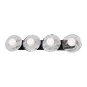 Modern Forms Fresco 4Lt 8" LED Bath Vanity/Wall Light, Black/Opal - WS-66534-BK