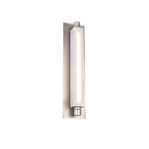 Modern Forms Stanchion 24" LED Wall Sconce, WH Marble/NK/Opal - WS-72524-WT-BN