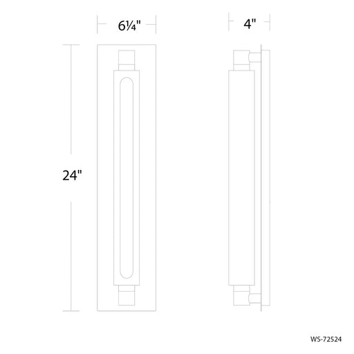 Modern Forms Stanchion 24" LED Wall Sconce, WH Marble/NK/Opal