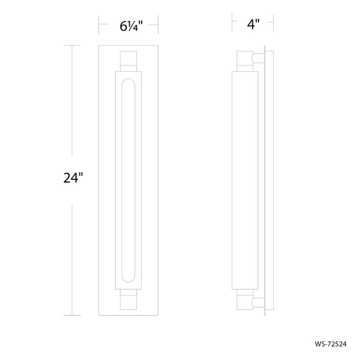 Modern Forms Stanchion 24" LED Wall Sconce, WH Marble/NK/Opal