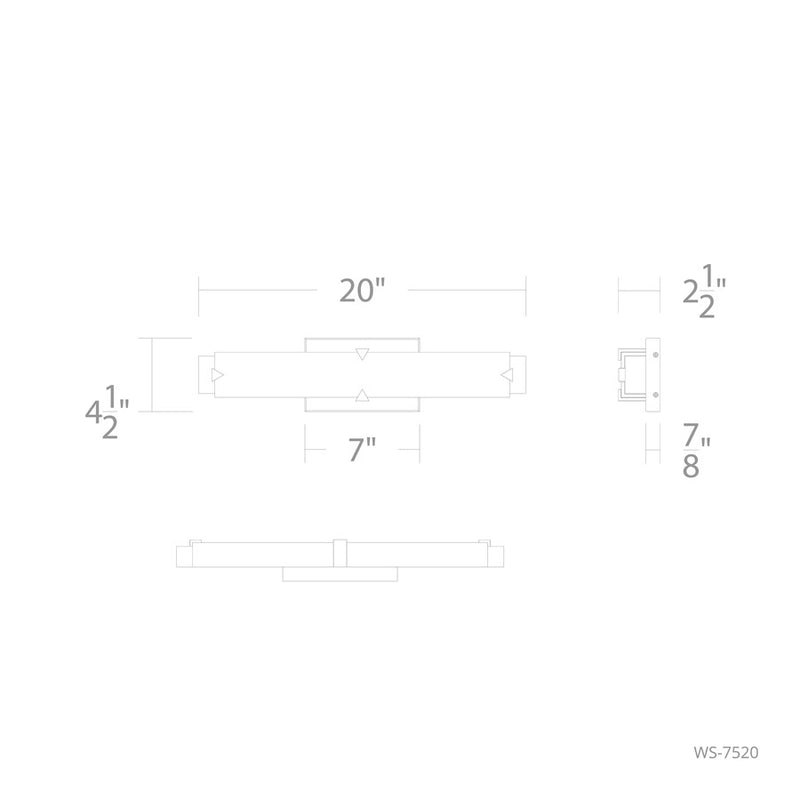 Modern Forms Carlisle 20" LED Bath/Wall Light, 3000K, Nickel/White