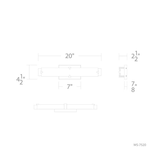 Modern Forms Carlisle 20" LED Bath/Wall Light, 3000K, Nickel/White