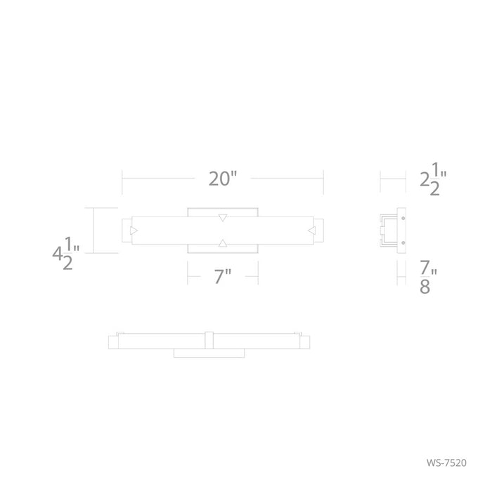 Modern Forms Carlisle 20" LED Bath/Wall Light, 3500K, Brass/White