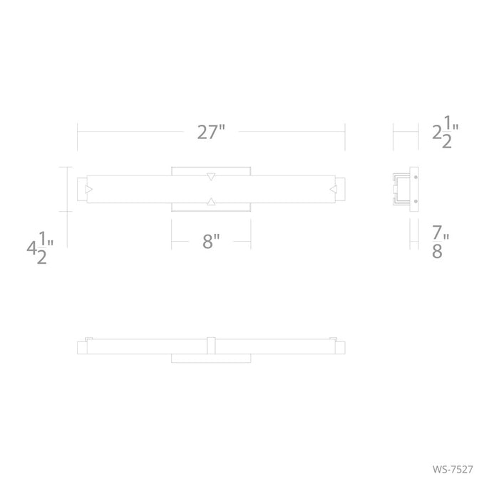 Modern Forms Carlisle 27" LED Bath/Wall Light, 3500K, Nickel/White