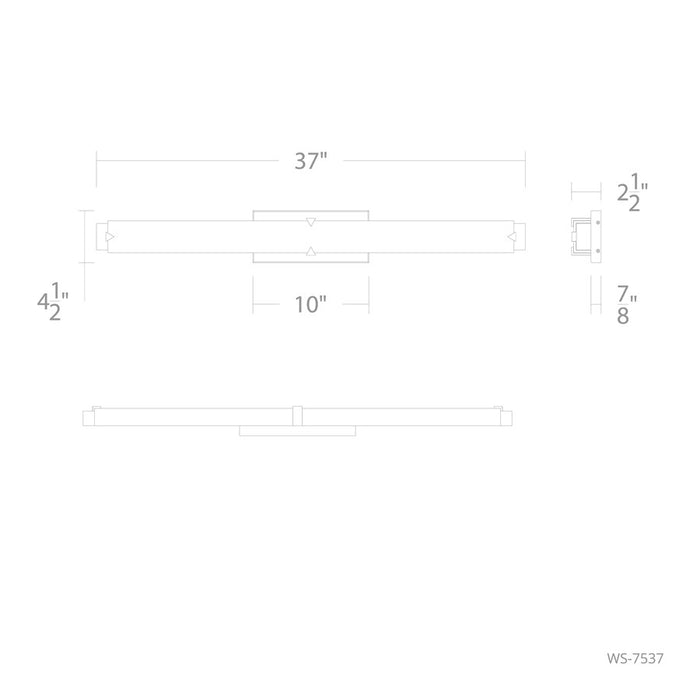 Modern Forms Carlisle 34" LED Bath/Wall Light, 4000K, Brass/White