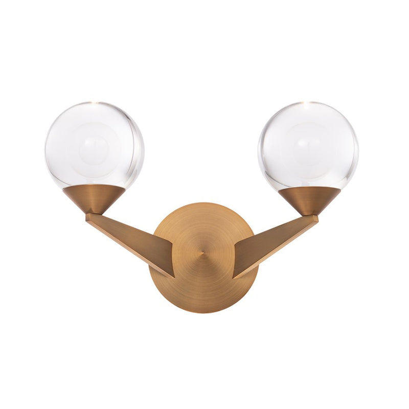 Modern Forms Double Bubble 15" LED 2Lt Wall Sconce/3000K, Brass - WS-82015-AB