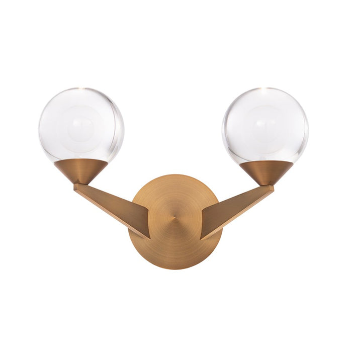 Modern Forms Double Bubble 15" LED 2Lt Wall Sconce/3000K, Brass - WS-82015-AB