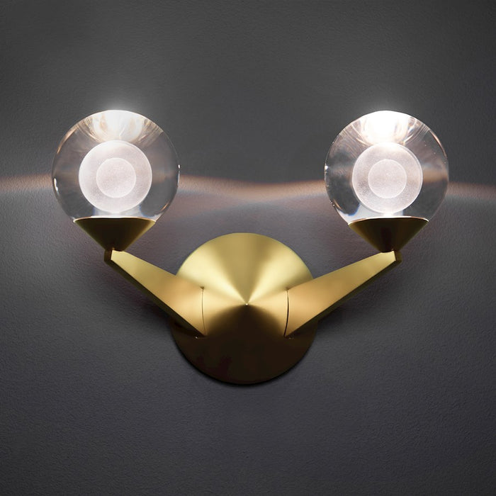 Modern Forms Double Bubble 15" LED 2Lt Wall Sconce/3000K, Brass