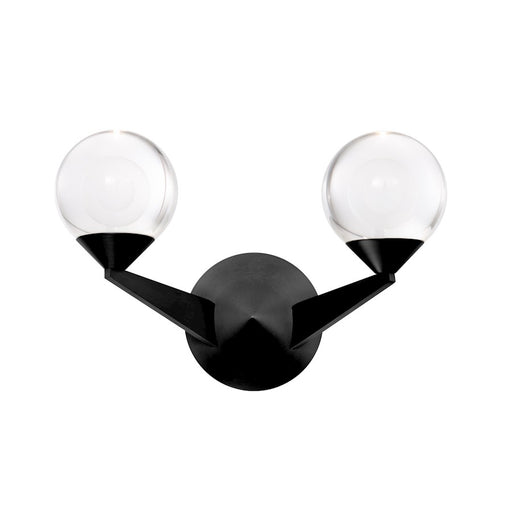 Modern Forms Double Bubble 15" LED 2Lt Wall Sconce/3000K, Black - WS-82015-BK