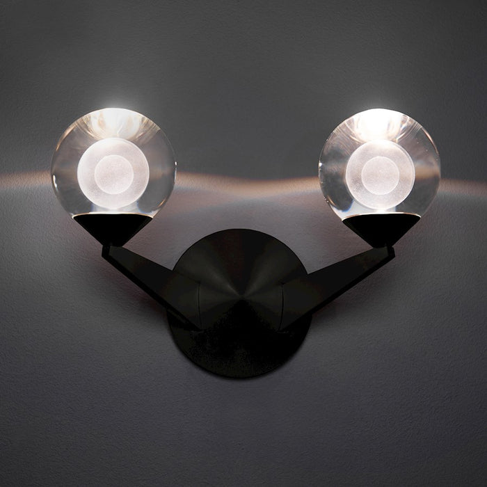 Modern Forms Double Bubble 15" LED 2Lt Wall Sconce/3000K, Black