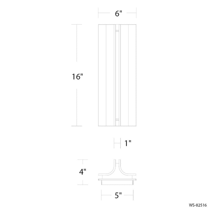 Modern Forms Strait 1Lt 16" LED Wall Sconce, 3500K, Brass/White