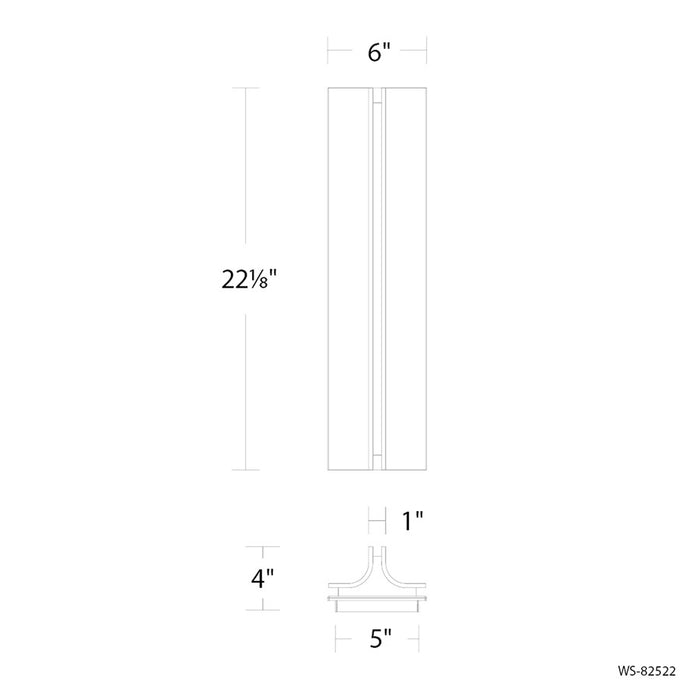 Modern Forms Strait 1Lt 22" LED Wall Sconce, Aged Brass/White