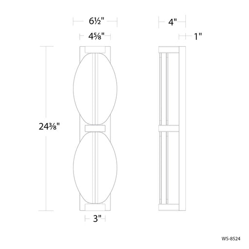 Modern Forms Deco 2Lt 24" LED Bath/Wall Light, 3000K, Nickel/Clear