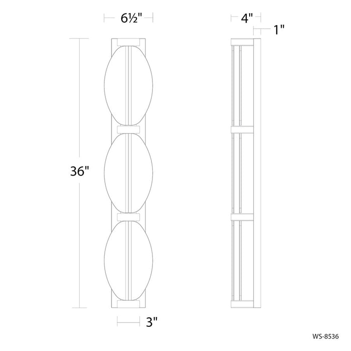 Modern Forms Deco 3Lt 36" LED Bath/Wall Light, Brass/Clear