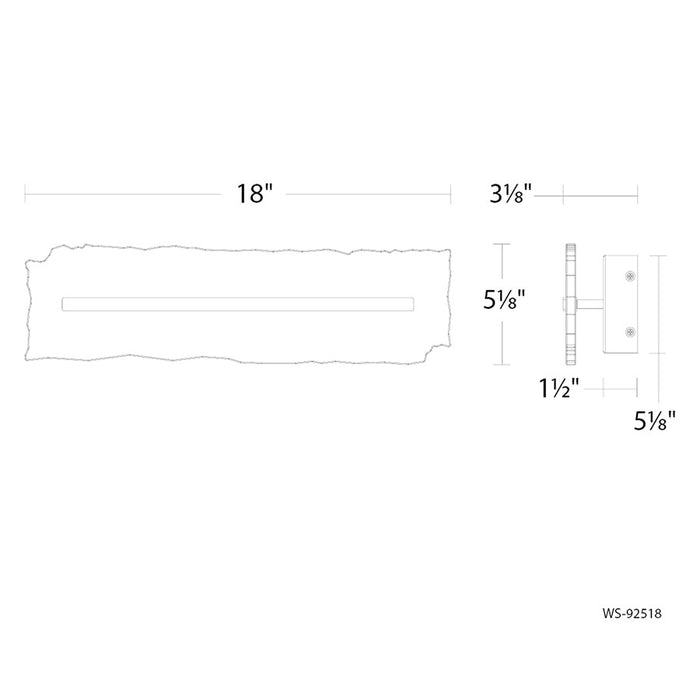 Modern Forms Taffeta 1Lt 18" LED Wall Sconce, Nickel/Alabaster