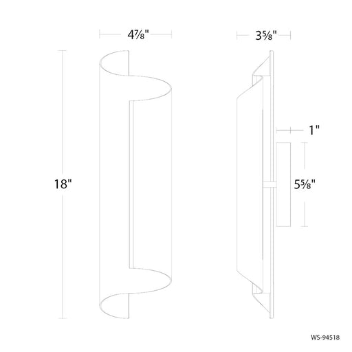 Modern Forms Pirouette 1Lt 18" LED Wall Sconce, 3500K, Black