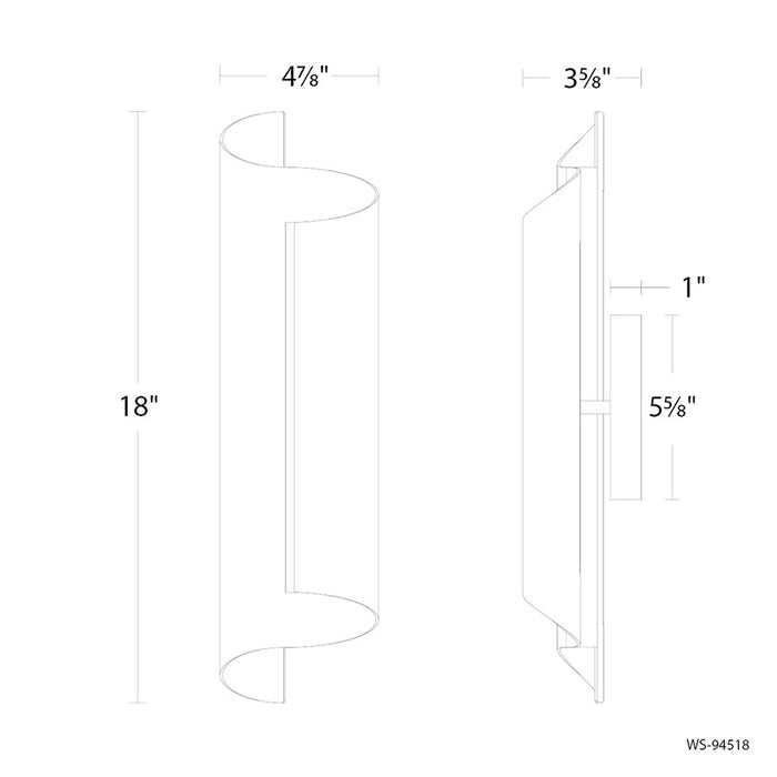 Modern Forms Pirouette 1Lt 18" LED Wall Sconce, Black