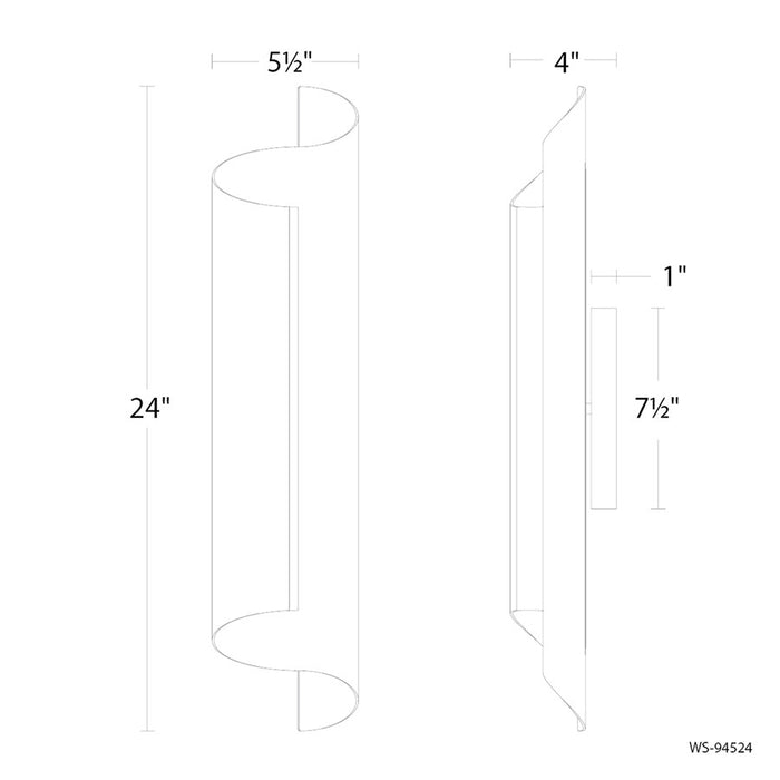 Modern Forms Pirouette 1Lt 24" LED Wall Sconce, 2700K, Black