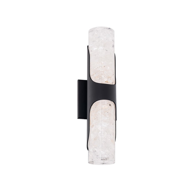 Modern Forms Royce 1Lt 16" LED Wall Sconce, Black/Clear - WS-96516-BK