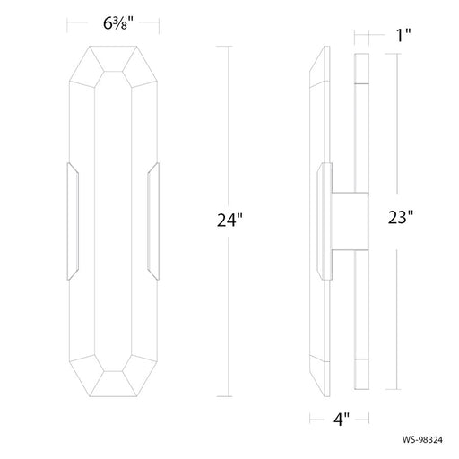Modern Forms Toulouse 1Lt 24" LED Wall Sconce, Nickel/Alabaster
