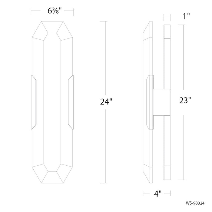 Modern Forms Toulouse 1Lt 24" LED Wall Sconce, Nickel/Alabaster