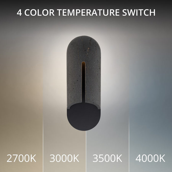 Modern Forms Clog 16" LED Outdoor Wall/3500K, Bassalt Stone/Black/Grey