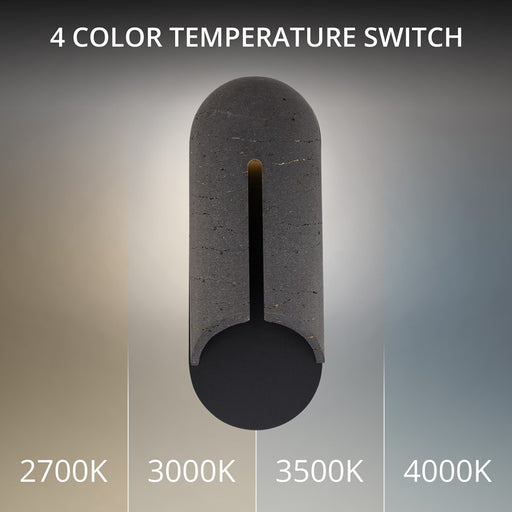 Modern Forms Clog 22" LED Outdoor Wall/3500K, Bassalt Stone/Black/Grey