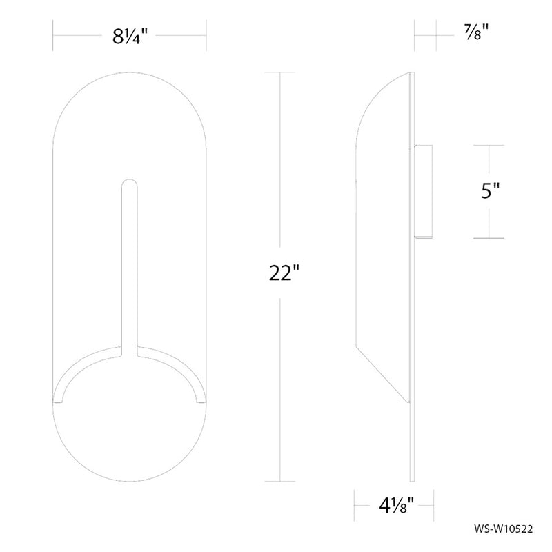 Modern Forms Clog 22" LED Outdoor Wall/3500K, Bassalt Stone/Black/Grey
