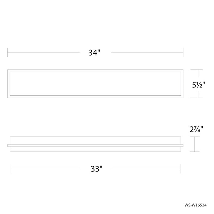 Modern Forms Ice Bar 34" LED Outdoor Wall/3000K, Black/Clear/White