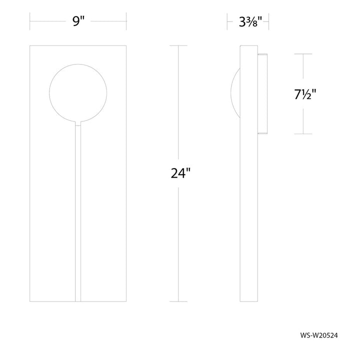 Modern Forms Keyhole 24" LED Outdoor Wall Light, Black/Textured Nickel