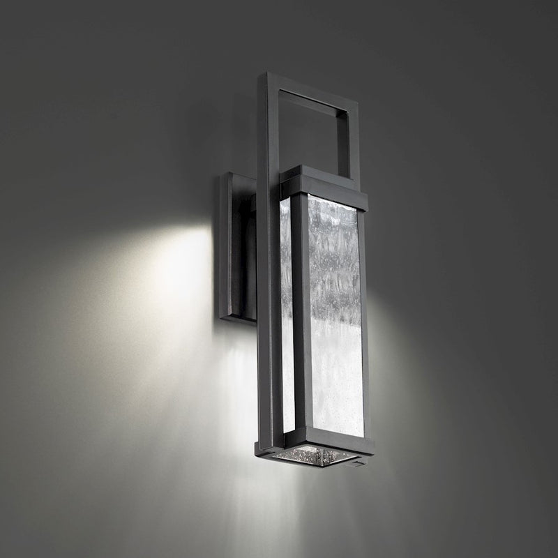 Modern Forms Revere 1Lt 15" LED Wall Lantern/3000K/Seeded, Black