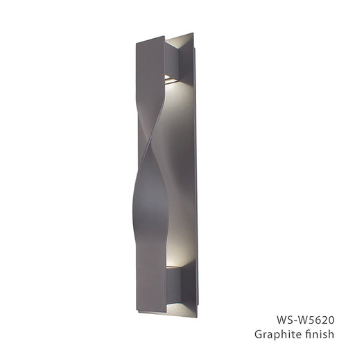 Modern Forms Twist 2 Light LED Wall Light/3000K, Graphite - WS-W5620-GH