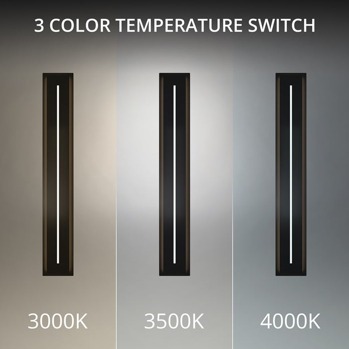 Modern Forms Midnight 46" LED Outdoor Wall Light, 3000K, Black/White
