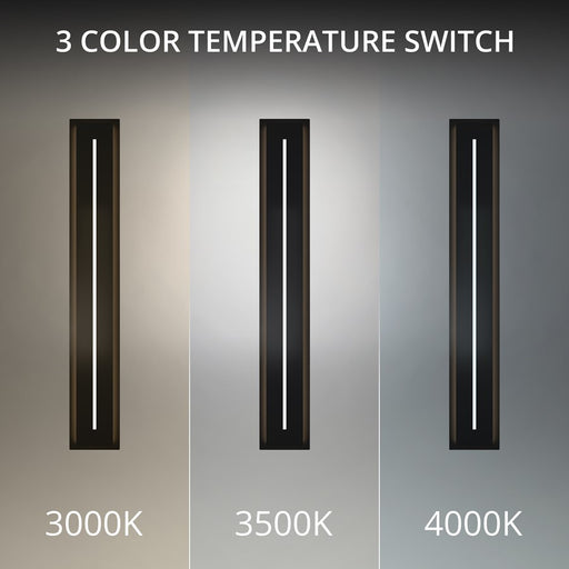 Modern Forms Midnight 46" LED Outdoor Wall Light, 3500K, Black/White