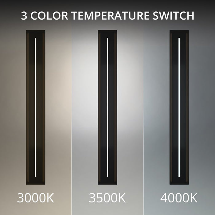 Modern Forms Midnight 56" LED Outdoor Wall Light, 3500K, Black/White