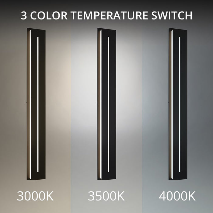 Modern Forms Midnight 66" LED Outdoor Wall Light, 3500K, Black/White