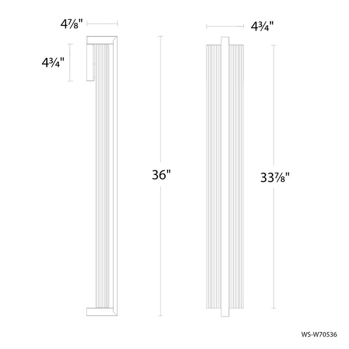 Modern Forms Krimp 1Lt 36" LED Outdoor Wall Light, Black