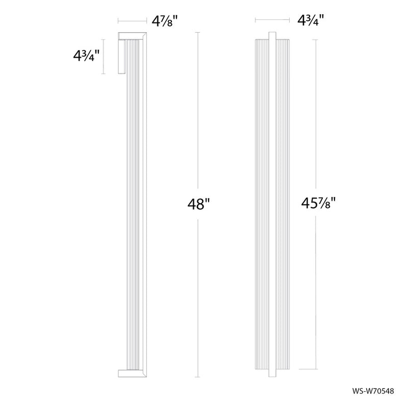 Modern Forms Krimp 1Lt 48" LED Outdoor Wall Light, Black