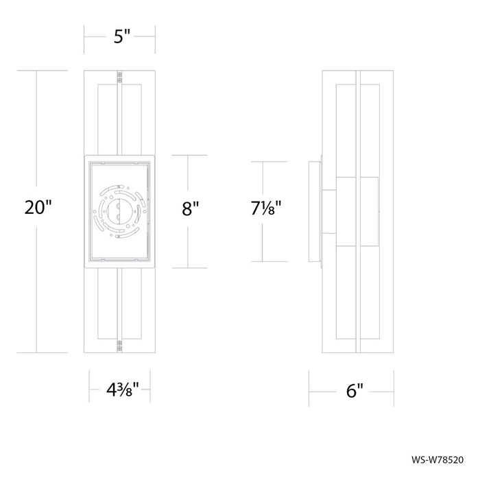 Modern Forms Gander 20" LED Outdoor Wall Light, 2700K, Black