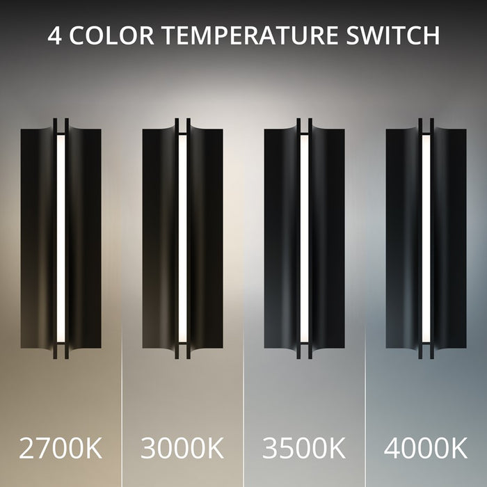 Modern Forms Strait 16" LED Outdoor Wall Light, 3500K, Black