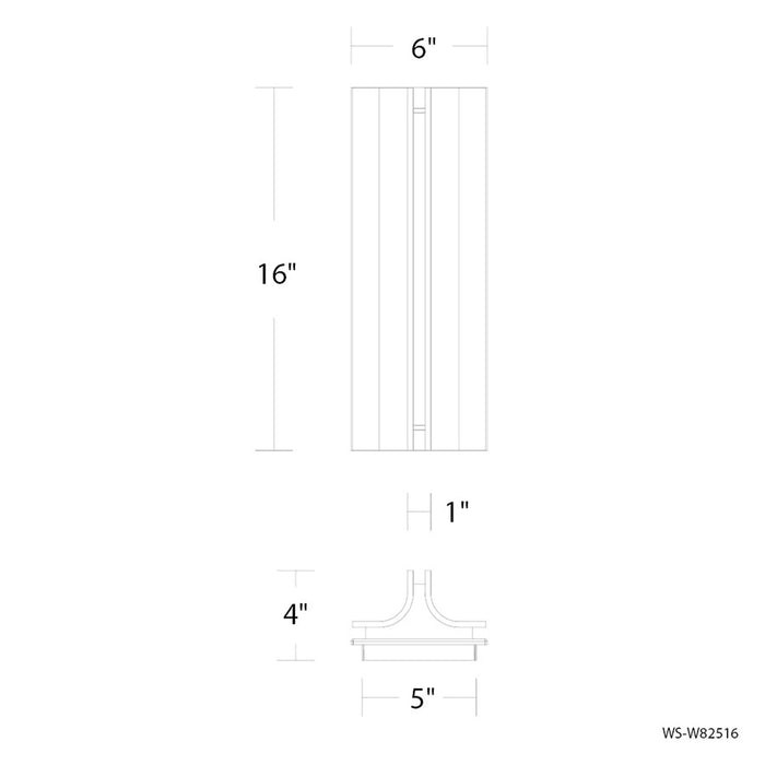 Modern Forms Strait 16" LED Outdoor Wall Light, 3500K, Black